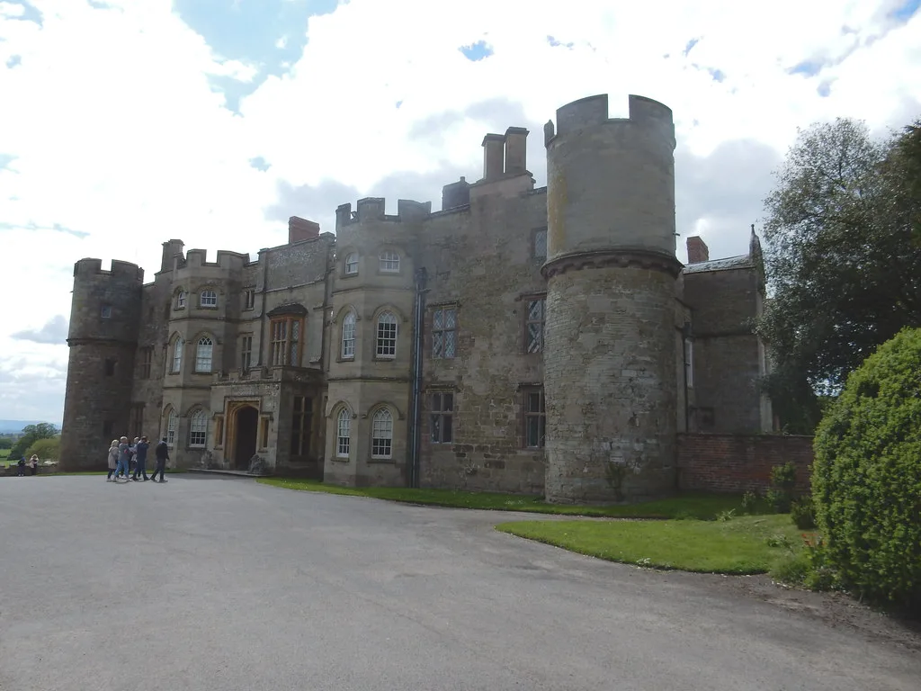 The entrance front of Croft Castle at Yarpole, near Leominster