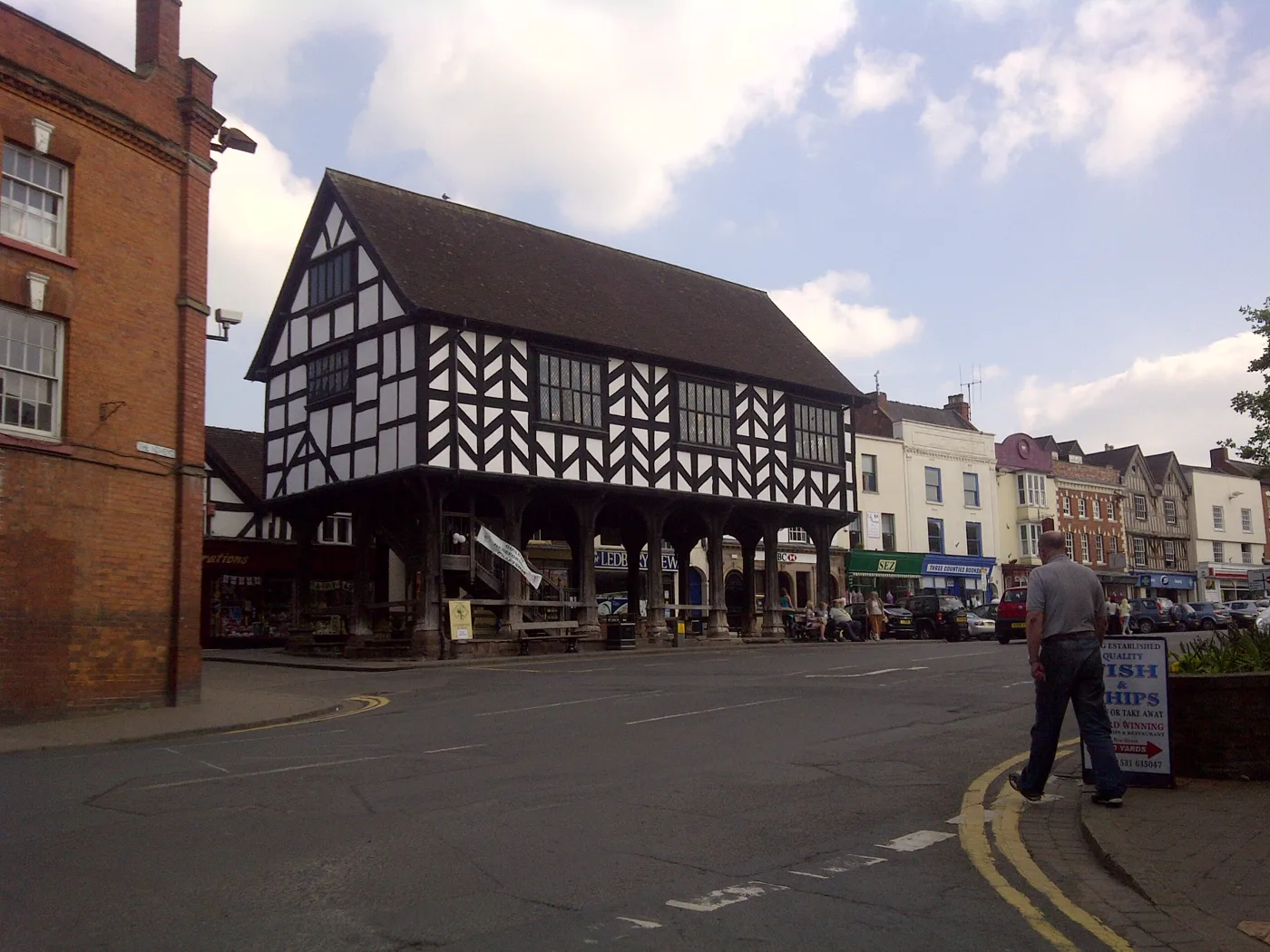 The timber-framed Market House on Ledbury High Street, where the Christmas lights are switched on
